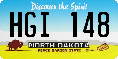 ND license plate HGI148