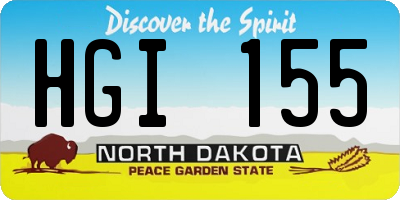 ND license plate HGI155
