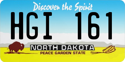 ND license plate HGI161