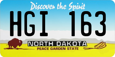 ND license plate HGI163