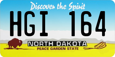ND license plate HGI164