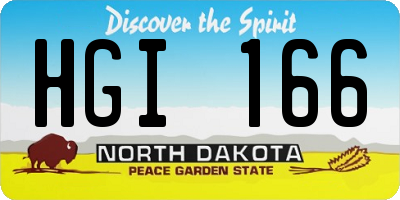 ND license plate HGI166