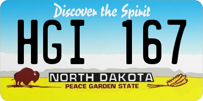 ND license plate HGI167