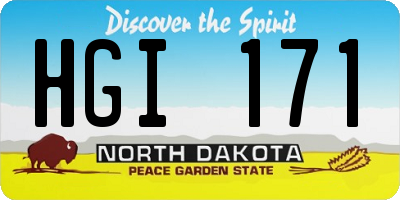 ND license plate HGI171