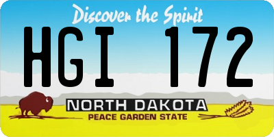 ND license plate HGI172