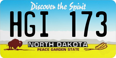 ND license plate HGI173