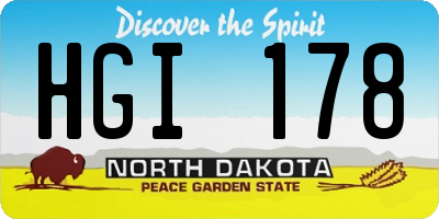 ND license plate HGI178