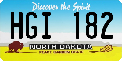ND license plate HGI182