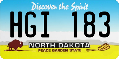 ND license plate HGI183