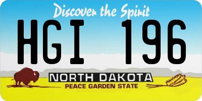 ND license plate HGI196