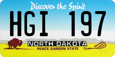 ND license plate HGI197