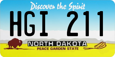 ND license plate HGI211