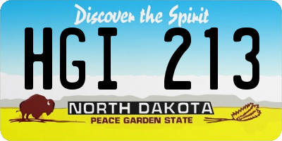 ND license plate HGI213