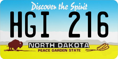 ND license plate HGI216