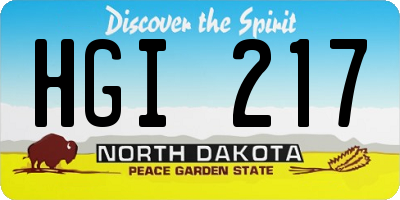 ND license plate HGI217