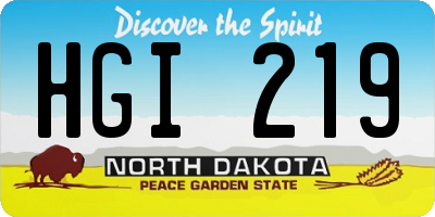 ND license plate HGI219