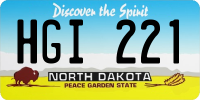 ND license plate HGI221