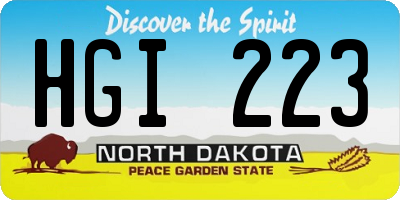 ND license plate HGI223