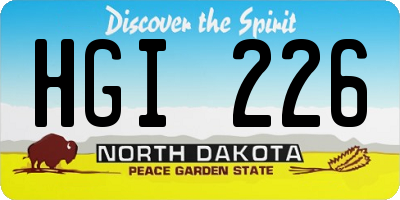ND license plate HGI226