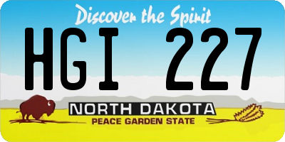 ND license plate HGI227