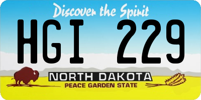 ND license plate HGI229