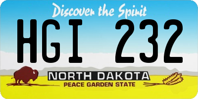 ND license plate HGI232