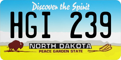 ND license plate HGI239