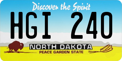 ND license plate HGI240