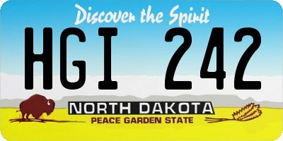 ND license plate HGI242