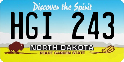 ND license plate HGI243
