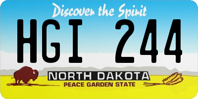 ND license plate HGI244