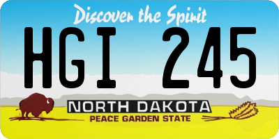ND license plate HGI245
