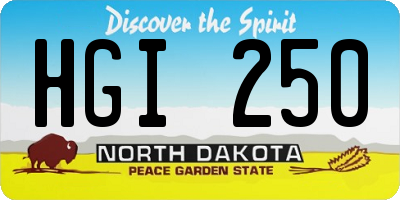 ND license plate HGI250