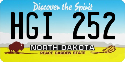 ND license plate HGI252