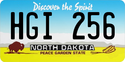 ND license plate HGI256
