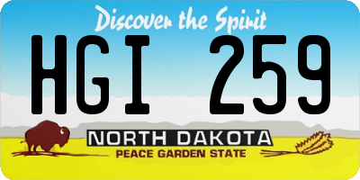 ND license plate HGI259