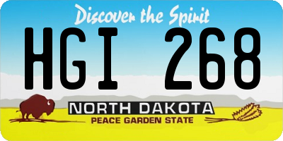 ND license plate HGI268