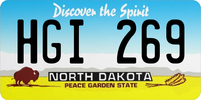 ND license plate HGI269