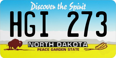 ND license plate HGI273