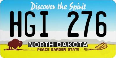 ND license plate HGI276