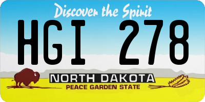 ND license plate HGI278