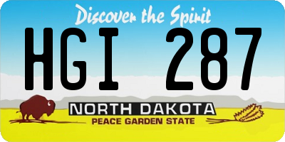 ND license plate HGI287