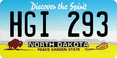 ND license plate HGI293