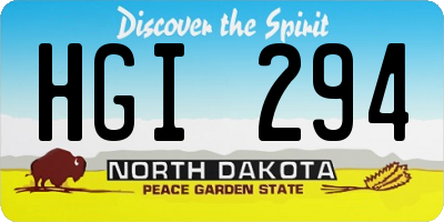 ND license plate HGI294