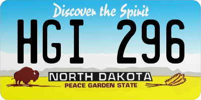 ND license plate HGI296