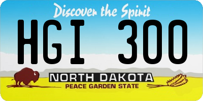 ND license plate HGI300