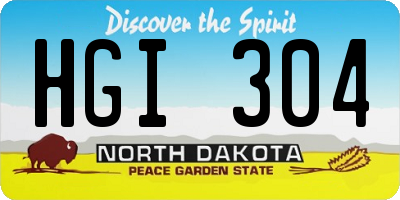 ND license plate HGI304