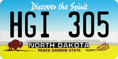 ND license plate HGI305