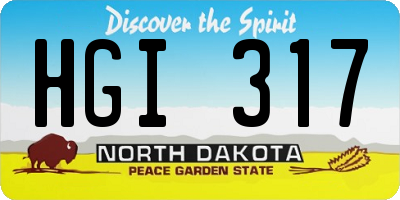 ND license plate HGI317
