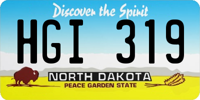 ND license plate HGI319